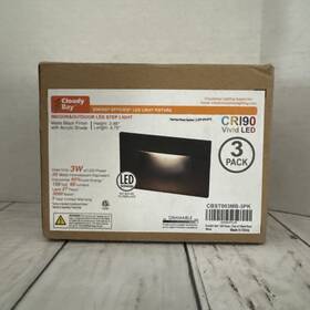 Cloudy Bay 445016388385 120v Dimmable Led Indoor Outdoor Step Lights 3000k Warm White 3pk