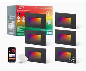 Cbst003mb Cloudy Bay 6-pk Rgbcw Indoor Outdoor Step Lights White / Multi Colored
