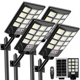 Pd-4p12 Cnoijuts 4-pack Solar Street Light Outdoor 6500k 20000lm Black