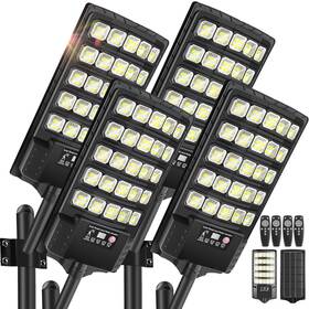 Tl12-4 Cnoijuts 4pack Solar Street Lights Outdoor Waterproof 30000lm 6500k Led Motion Sensor