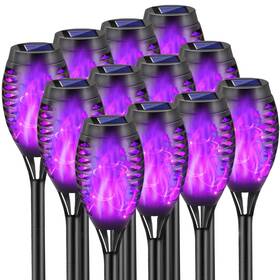 Cocomox 880242894779 Halloween Decorations Outdoor 12 Pack Purple Solar Lights Waterproof