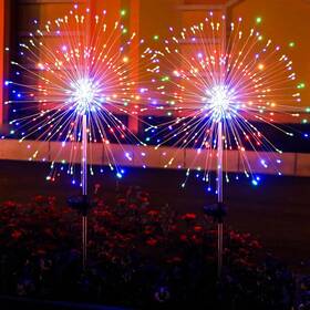 Colcutee 755738966608 2 Pack Solar Firework Lights Outdoor - Verified Multicolor