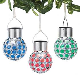 5729 Collections Etc Color Changing Solar Powered Led Lights - Set Of 3
