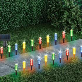 Slp20c Collections Etc Solar Powered Color-changing Bubble Path Lights - Set Of 20