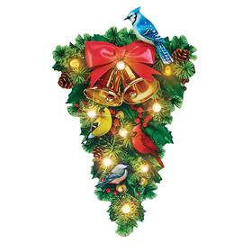 Zl-142404 Collections Etc Solar Powered Holiday Fence And Wall Swag Decoration