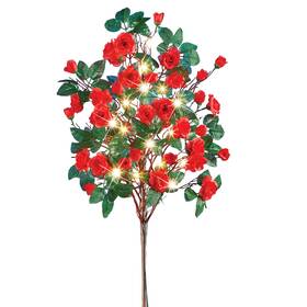 Zqsu-24088a Collections Etc Solar Powered Rose Bush Stake With 20 Led Lights