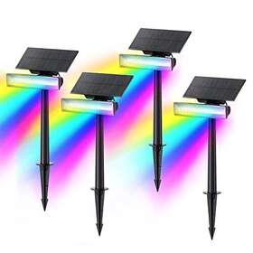 Consciot 850027221458 Upgraded Solar Outdoor Lights 54 Leds Spot 7 Multicolo