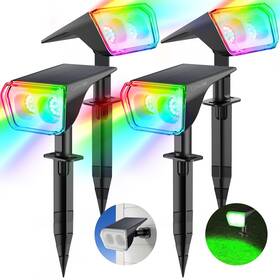 Consciot 850058571348 Solar Spot Lights Outdoor 30 Led Waterproof Color Changing Spotlight