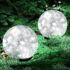 Coroor 718255418913 Garden Solar Ball Lights Outdoor Waterproof 80 Led Cracked Glass Globe