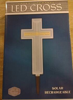 Country Side 821472706012 Cementary Cross Led Solar Inch Forever Loved Never Forgotten
