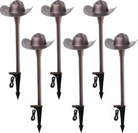 15808 Cowboy Low Voltage Path Lighting 3cct 6 Pack - Hat -new