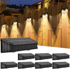 Mom-027 Coxseni Solar Fence Lights 8 Pack Deck Outdoor Waterproof Dusk To Dawn