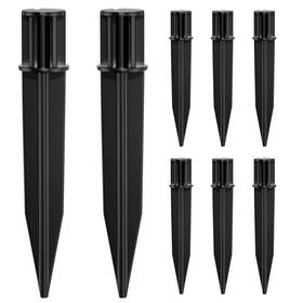 Mom-043 Coxseni 8 Pack Reinforced Ground Stakes 0.75 Inch X 5.12 Solar Lights Spikes Abs Plast