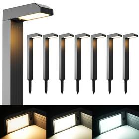 Mom-067 Coxseni Solar Pathway Lights Outdoor 8 Pack 3 Color In 1 Bright Landscape Lighting W