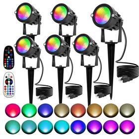 Ct-lsp-rgbw06 Cozitech Halloween Christmas Spotlights Outdoor Rgbw Plug-in 120v Remote C