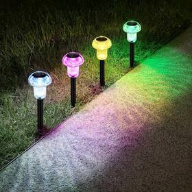 B0cthpfnyh Cozy-pavilion Solar Pathway Lights Outdoor 4-pack Led Driveway Garden Decor Mushroom Waterproo