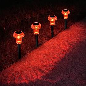 Slro-112-7s4 Cozy-pavilion Easter Solar Pathway Lights Outdoor 4 Pack Halloween Red Led Driveway Light