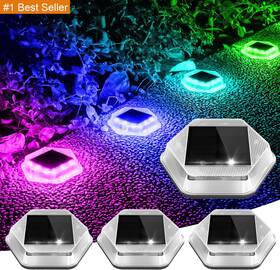 Crepow Ts-g7004 Solar Deck Dock Step Lights- 4 Packs Waterproof 1200mah Auto On/off Led Solor Po