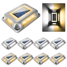 Ts-g7006 Crepow Lights Driveway Dock 8packs Waterproof 1200mah Solar Powered Outdoor Led