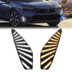 Qmjgh-yx09 Crmdf Led Fog Lights Day Running For Honda Civic 2025 2026 Amber Sequential