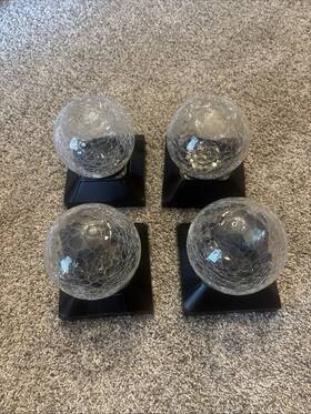 Crosslight 840303500070 Crackle Ball Solar Post Cap Set Of