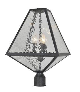 Gla-9709-wt-bc Crystorama Lighting - Three Light Outdoor Lantern Post