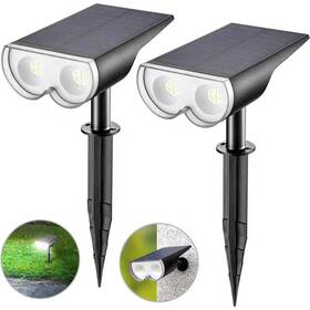 Cubilan 445043230206 Solar Spot Lights Outdoor For Garden Yard Driveway Walkway 2 Pack