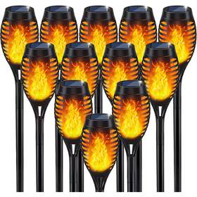 Cubilan 726084774674 12-pack Flickering Flame Solar Torch Lights Waterproof Led Outdoor For P