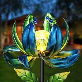 B0b3n7q5jq Cubilan Solar Outdoor Lights 35.4 Inch Garden Decor Flower Wind Spinners Waterproof Led