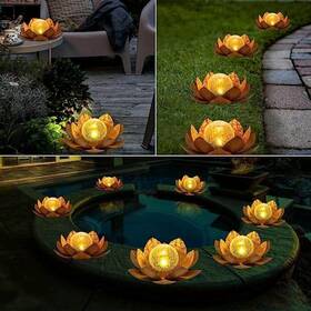 B0b4rxjrxd Cubilan Flower Light 7.5 Inch X3.4 Art Crackle Globe Glass Lotus Decoration 2-pack