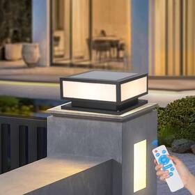 Dahgeo 944378375978 Solar Outdoor Column Lights Modern Fence Deck Cap Light Post Lig