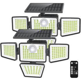 Jy2410 Daphino 3000lm Solar Lights Outdoor With Motion Sensor 4 Head 270 Wide Angle