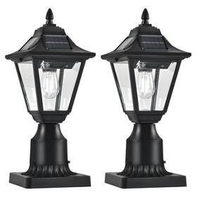 Xsj-2506-2 Dariisi 2 Pack Solar Post Lights With Pier Mount Base 6000k Motion Sensor So