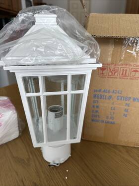 6x16p-wh Darkaway Outdoor Post Lights Lamp Light Fixture Waterproof Aluminum Housing With