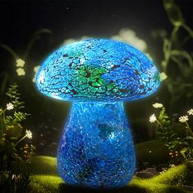 Darkdec 749877883728 Mosaic Mushroom Garden Lights - Table Lamp Outdoor Decor Waterproof Night Lig