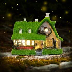 B0dt4744gx Darkdec Solar Garden Outdoor Statue Light - Fairy House Lawn Decoration For Patio Balco