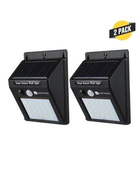 Dartwood 895230304839 Led Solar-powered Spotlight 2-pack Wall Mount Motion Activated