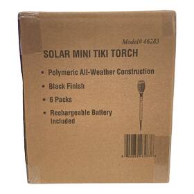 46283 Deck Impressions 15 Inch Solar Tiki Torch Light 6-pack