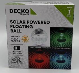 Decko Products 725113498659 Solar Powered Floating Led Globe Light. Deco . New. Battery Included