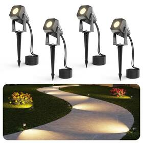 Decktok 716597538115 Outdoor Landscape Lighting 4 Pack Spotlights Led Low Voltag