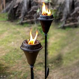 Deco Window 903330144906 Home 60 Inch Garden Torch Large Flame Set Of 2 Citronella Oil Lamp Outdoor