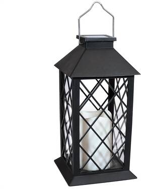 Decor 744759053916 Concord 11-inch Solar Led Decorative Candle Lantern -tabletop/hanging Light - Bl