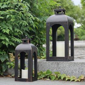 Dkcl-142 Decorkey Led Lantern Decorative Outdoor&indoor Set Of 2 17 &13 Black Metal