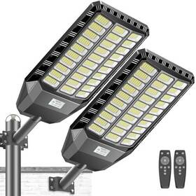 6000w Deepn 731041919609 2 Pack Solar Street Light Outdoor 480000 Lumens Dusk To Dawn Led