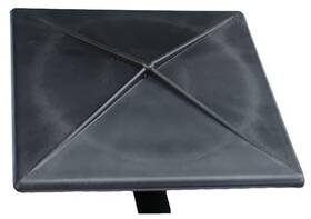 Deltech Manufacturing 619159371901 6 Inch Square Light Pole Top Cap- Black Plastic By