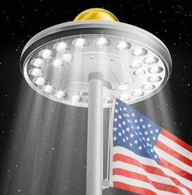 1300 Deneve 850036974178 Flag Pole Light Solar Powered Lumen Second Generation Outdoor Waterproof