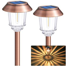 Denicmic 824918122834 Solar Garden Lights Outdoor Pathway Glass Stainless Steel Waterproof S