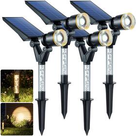 Hc-spot1 Denicmic Solar Spot Lights Outdoor Waterproof 3000k Warm White Lens Led Adjustable Ang