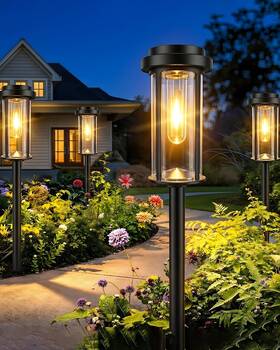 Bg02an8 Deraysion Solar Lights Outdoor Pathway 8 Pack Large Led Garden 21-inch W