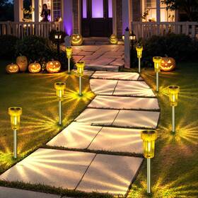 Or-xdq8p57 Deraysion Halloween Solar Lights Outdoor Led Orange Waterproof Pathway Yard Hal